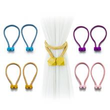 1 PC Polyester Nam Châm Rèm Giữ Lại, Tối Giản Đồng Màu Màn Khóa Cho Gia Đình - Màu xanh nhạt - Xem 5