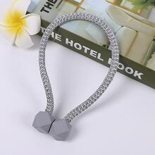1 PC Polyester Nam Châm Rèm Giữ Lại, Tối Giản Đồng Màu Màn Khóa Cho Gia Đình - Màu xanh nhạt - Xem 8