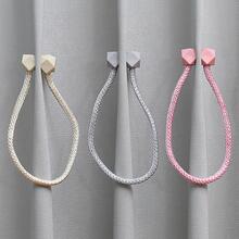 1 PC Polyester Nam Châm Rèm Giữ Lại, Tối Giản Đồng Màu Màn Khóa Cho Gia Đình - Màu xanh nhạt - Xem 3