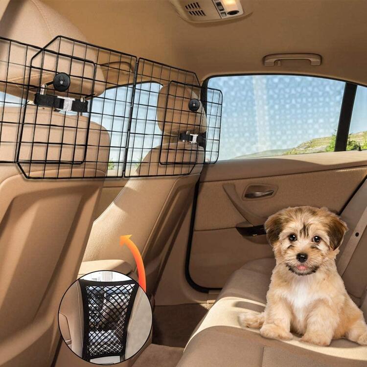 1pc Dog Car Barriers Heavy Duty Adjustable Wire Pet Cars Barrier With Front Seat Mesh In Black Safety Travel Dividers Fence For Vehicles SUV Cars. SHEIN USA