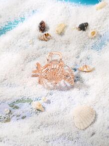 1 Nữ Sao Biển & Vỏ Trang Trí Vuốt Tóc Thời Trang Cho Cuộc Sống Hàng Ngày - Hoa hồng vàng - Xem 1