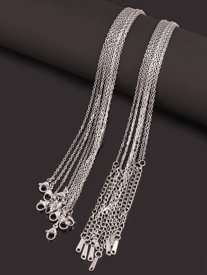 10pcs 40+5cm Stainless Steel Chains Necklace Gold Silver Color Link Chains For DIY Jewelry Findings Accessories
