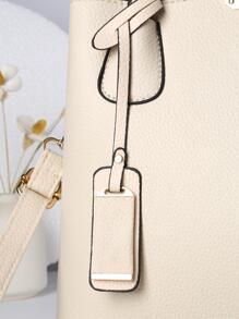 PINCNEL Túi có tay cầm trên cùng vải dập nổi Pu màu be thanh lịch với túi quyến rũ, chiếc ví công sở & làm việc hoàn hảo cho phụ nữ - Màu be - Xem 7