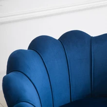HOMCOM Velvet-Touch Fabric Accent Chair/Leisure Club Chair For Living Room - 藍色 - 查看 8