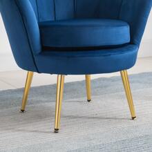 HOMCOM Velvet-Touch Fabric Accent Chair/Leisure Club Chair For Living Room - 藍色 - 查看 9