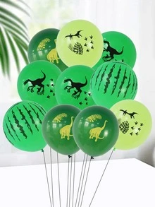 Mtrong Te 10 Cái/bộ Bong Bóng Cao Su Họa Tiết Khủng Long Trang Trí Bóng Cho Tiệc Theo Chủ Đề - Nhiều màu - Xem 2
