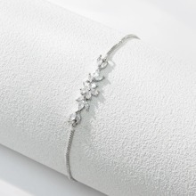 1 pieza Pulsera de mujer con flor de circonita cúbica, regalo para San Valentín, mamá, madre, Día de la Madre
