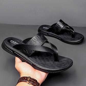 Men's All-match Crocodile Pattern Youth Slippers