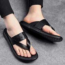 Men's All-match Crocodile Pattern Youth Slippers - Black - View 3