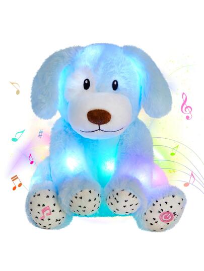 1 pieza 45cm de color combinado felpa dulce poliéster Luz led con diseño de oso felpa Almohada como regalo para Niños