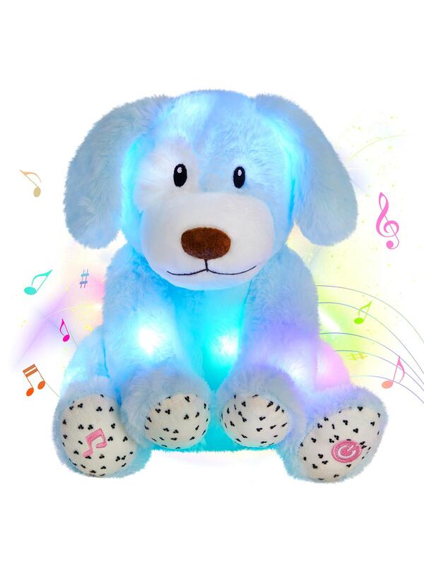 1pc 45cm Color Block Plush Toy, Cute Polyester Led Light Bear Design Plush Pillow As Gift For Kids