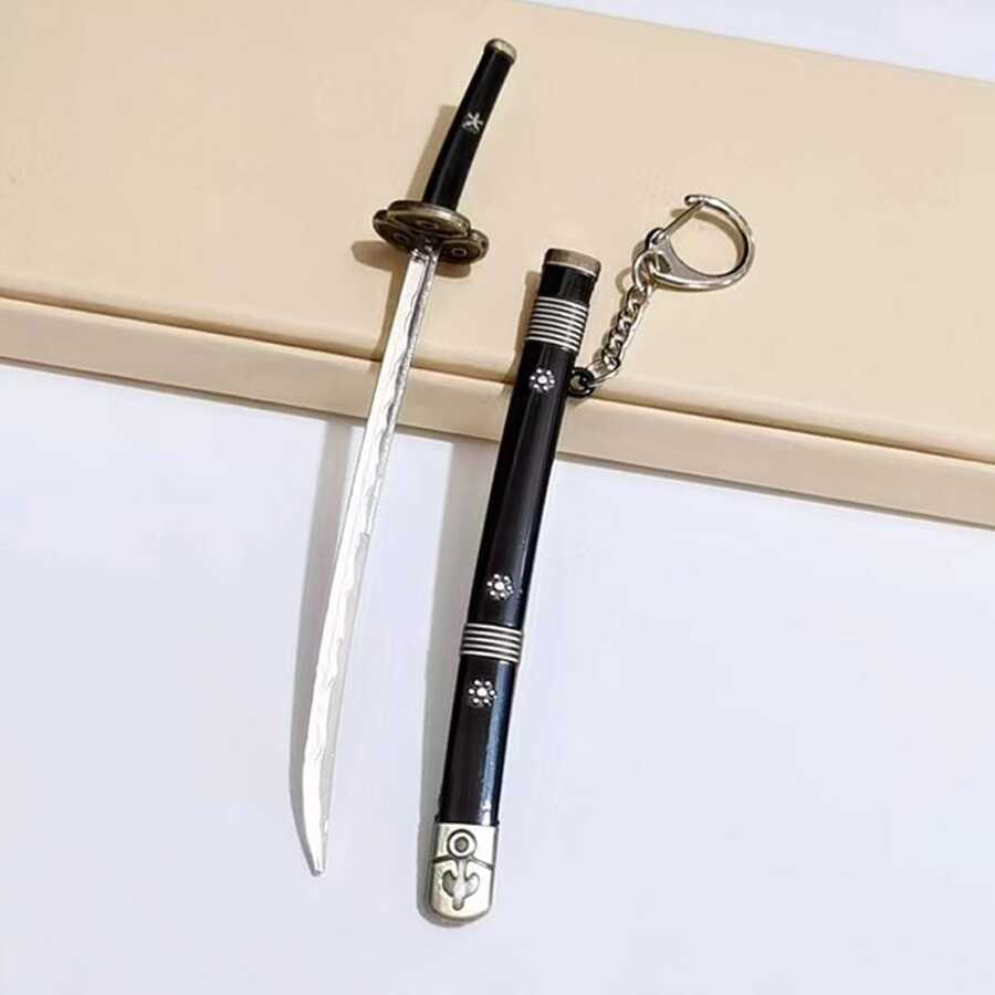 劍吊墜鑰匙圈 - 黑色 - 查看 1