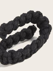 1 cái/2 cái/4 cái Kẹp rèm xoắn dệt bằng Macrame - màu đen - Xem 5