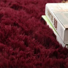 Solid Fuzzy Round Rug, Burgundy Plush Soft Carpet, For Living Room, Bedroom - Burgundy - View 5