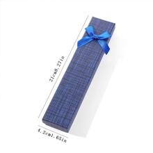 1 hộp quà trang sức hình chữ nhật có trang trí nơ, thích hợp để đóng gói vòng cổ, vòng tay và các phụ kiện khác cho ngày lễ tình nhân - hộp dây chuyền dài - Xem 4