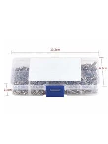 800入組M2不銹鋼自攻螺絲各種各樣成套工具拍打螺絲各種各樣成套工具鎖木線指甲螺絲套裝自鎖木線指甲螺絲套裝 - 銀色 - 查看 3