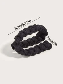 1 cái/2 cái/4 cái Kẹp rèm xoắn dệt bằng Macrame - màu đen - Xem 6