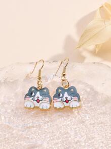 Cat Drop Earrings - Multicolor - View 1
