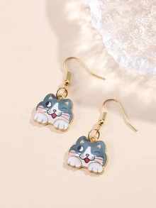 Cat Drop Earrings - Multicolor - View 3