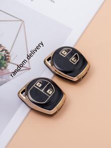 Vỏ chìa khóa Suzuki chuyên dụng TPU mềm + Móc khóa dây da đính đá kèm tua vít 3 món/bộ màu ngẫu nhiên cho chìa khóa xe Suzuki hai nút thẳng - Nhiều màu - Xem 8