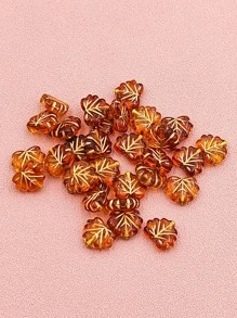 30入組/套樹葉設計DIY珠子 - 咖啡棕 - 查看 2