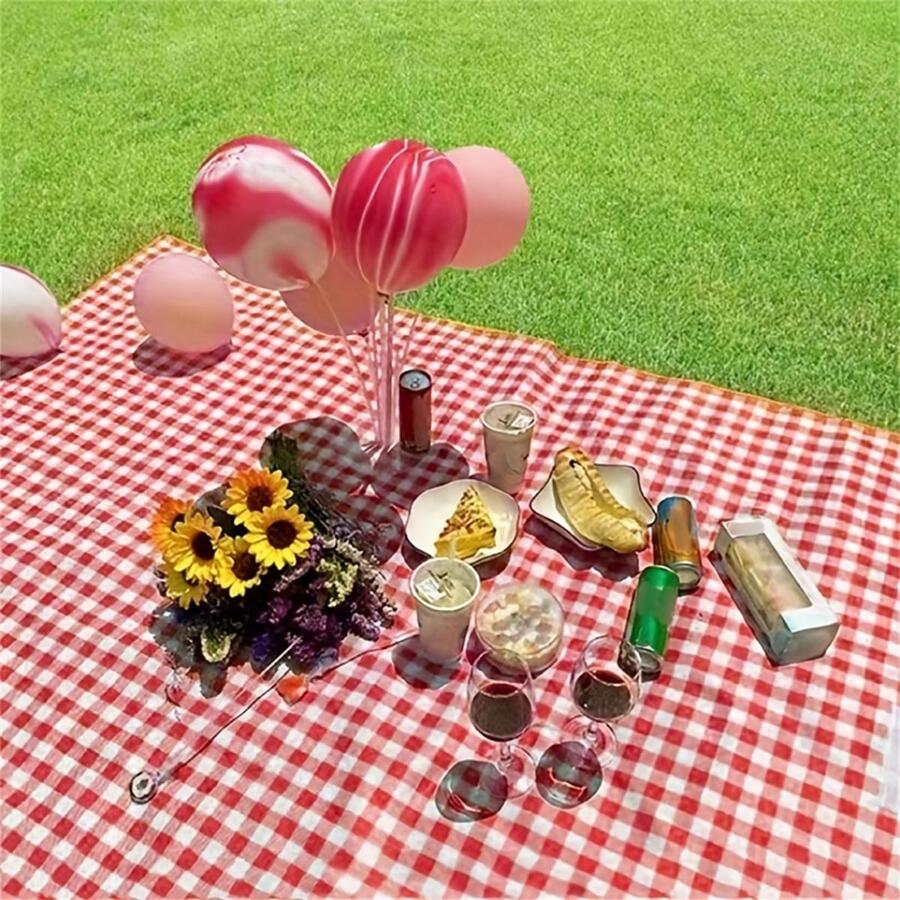 Có Thể Gập Lại Dã Ngoại Ngoài Trời Miếng Lót Vải Oxford Chống Thấm Nước Dã Ngoại Chăn Chống Ẩm Làm Dày Nhẹ Cho Cắm Trại Đi Bộ Đường Dài Cho Du Lịch - Màu Đỏ Sâu - Xem 1