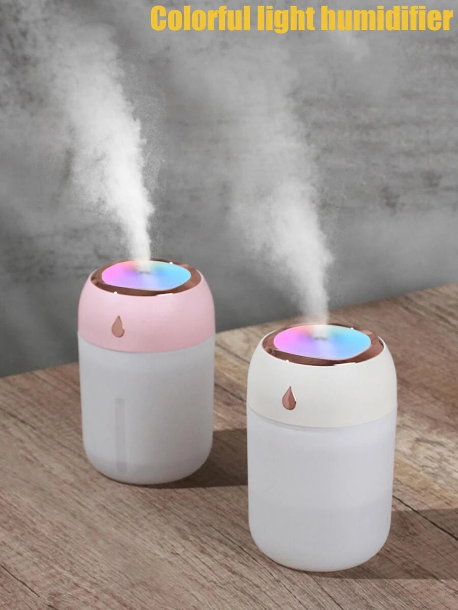 1 Máy tạo độ ẩm bằng nhựa, Thiết bị tạo độ ẩm cho máy tính để bàn có đèn RGB hiện đại cho gia đình