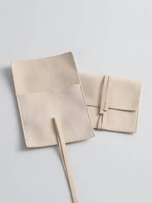 Túi gói quà trang trí nơ 5 gói, Bộ tổ chức vòng màu be Polyester tại nhà - Màu be - Xem 3