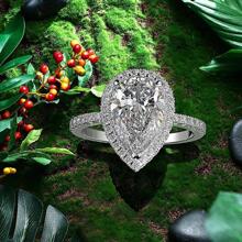 1 chiếc nhẫn hình giọt nước đính đá Zirconia lấp lánh, quà tặng trang sức cho nữ, nhẫn cưới/nhẫn đính hôn. - Bạc - Xem 7