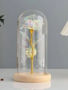 1 pieza Lámpara de escritorio LED de vidrio escritorio romántico con diseño de flor para regalo - Multicolor - Ver 5