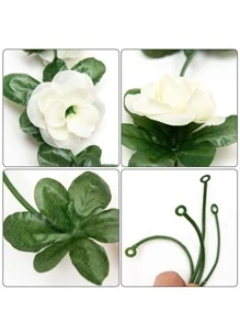 1/2/5件/包 95英寸人造花植物 45头假玫瑰藤蔓花 家居酒店办公室婚礼派对花园工艺艺术装饰 - 白色 - 查看 8