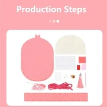 件 Diy 獨角獸兒童不織布袋，幼兒園材料，女孩創意學習教育玩具 - 寶藍色 - 查看 3