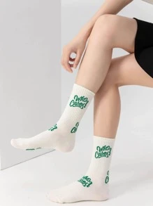 5雙字母圖案中筒襪 - 彩色 - 查看 4