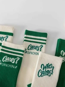 5雙字母圖案中筒襪 - 彩色 - 查看 3