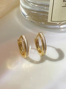 BALMORA 1 Pair 925 Sterling Silver Elegant Geometric White Earrings, Suitable For Women's Daily Wear, Also Can Be Used As Friendship Party Accessories Or Gifts