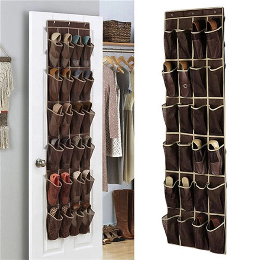 1 gói Dụng cụ treo giày nhiều ngăn, Dụng cụ treo giày tại nhà màu nâu cà phê - Cà phê nâu - Xem 1