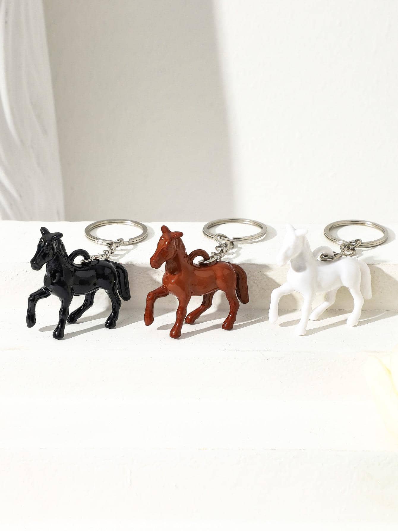 3入組馬飾鑰匙扣，適合禮品、皮夾、書包、背包和挎包 - 彩色 - 查看 1