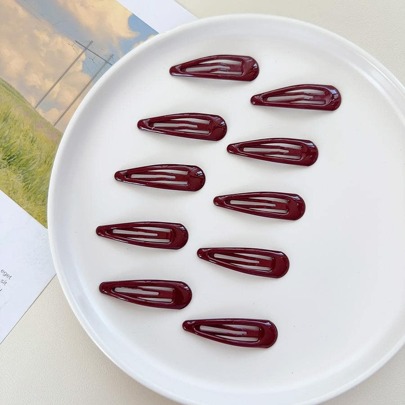 10pcs Water Drop Snap Clip Casual Hair Clips Claw Clips Hair Claws Hair Barrettes, School Stuff