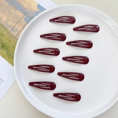 10pcs Water Drop Snap Clip Casual Hair Clips Claw Clips Hair Claws Hair Barrettes, School Stuff, Hair Accessories