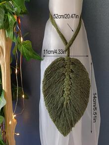 1入組葉子設計壁掛，綠色滌綸創意家居裝飾窗簾領帶 - 綠色 - 查看 4