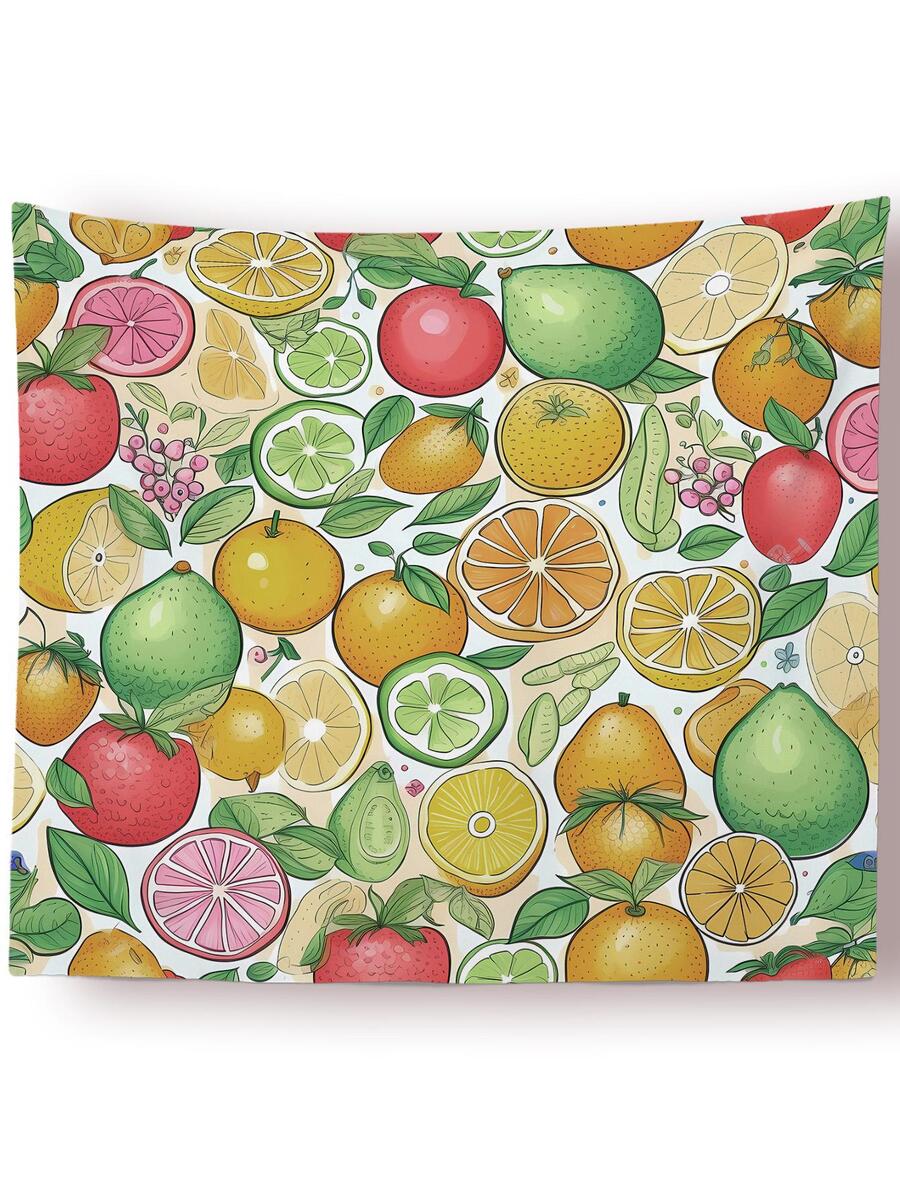 1pc Fruit Print Tapestry, Modern Hanging Fabric Wall Decoration, For Home Decor - Multicolor - View 1