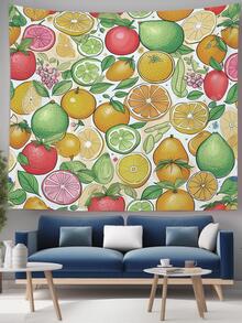 1pc Fruit Print Tapestry, Modern Hanging Fabric Wall Decoration, For Home Decor - Multicolor - View 4
