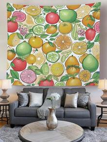 1pc Fruit Print Tapestry, Modern Hanging Fabric Wall Decoration, For Home Decor - Multicolor - View 3