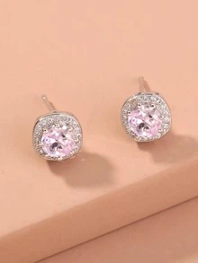 Nooxian 水鑽裝飾耳釘 - 彩色 - 查看 2