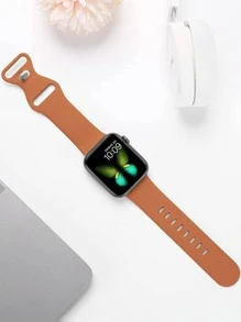 1 条时尚休闲柔软硅胶运动表带,带蝴蝶扣,可调节防水腕带,兼容 Apple Watch 38/40/41/42/44/45/46/49 毫米,兼容 Apple Watch Series Ultra/SE/10/9/8/7/6/5/4/3/2/1,智能手表表带配件 - 棕色 - 查看 3