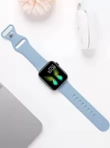 1 Dây đeo đồng hồ thể thao bằng silicon mềm thời trang màu xanh lam có khóa bướm thoải mái, có thể điều chỉnh, chống nước, dành cho đồng hồ Apple 38/40/41/42/44/45/46/49mm, dành cho Apple Watch Series Ultra/SE/11/10/9/8/7/6/5/4/3/2/1, Phụ kiện đồng hồ thông minh - Màu xanh lam - Xem 3