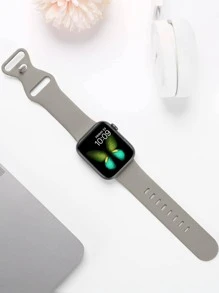 1 件灰色时尚柔软硅胶运动手表表带蝴蝶扣舒适可调节防水腕带,适用于 表带 38/40/41/42/44/45/46/49 毫米,适用于 Series Ultra/SE/11/10/9/8/7/6/5/4/3/2/1,智能手表配件 - 灰色 - 查看 3