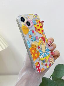 Vibrant Mushroom Print Phone Case - Multicolor - View 2