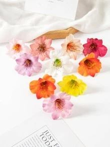 10支/50支混色迷你仿真丝绸雏菊和康乃馨，秋季装饰花瓶，家居新年装饰，户外花园婚礼花束，客厅DIY糖果盒花环，人造植物家居饰品 - 米色 - 查看 6