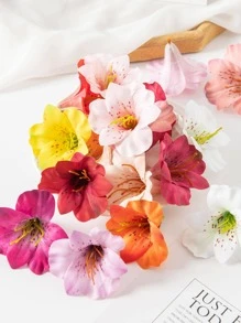 10支/50支混色迷你仿真丝绸雏菊和康乃馨，秋季装饰花瓶，家居新年装饰，户外花园婚礼花束，客厅DIY糖果盒花环，人造植物家居饰品 - 米色 - 查看 4